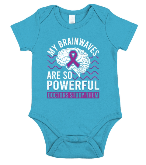 Brainwaves Brain Purple Ribbon Epileptic Epilepsy Short Sleeve Baby One-Piece