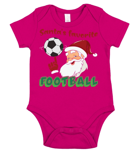 Christmas Sport Santas Favorite Soccer Short Sleeve Baby One-Piece