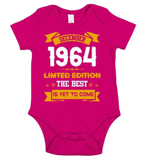 December 1964 Birthday Surprise Short Sleeve Baby One-Piece
