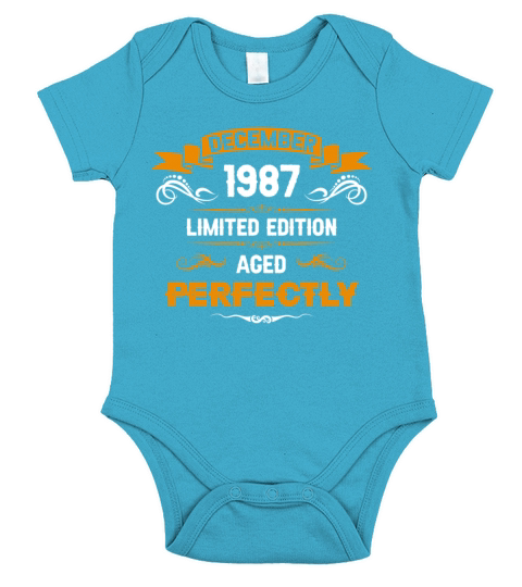 December 1987 Vintage Birthday Present Short Sleeve Baby One-Piece