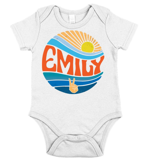 Emily Shirt Vintage Sunset Emily Groovy Tie Dye Short Sleeve Baby One-Piece