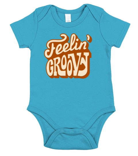 Feelin Groovy Vintage Lettering Short Sleeve Baby One-Piece