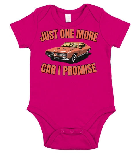 Funny Retro Vintage Just One More Car I Promise Short Sleeve Baby One-Piece