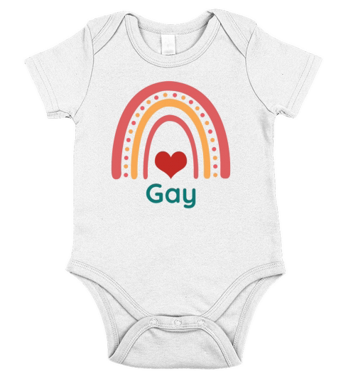 Gay Vintage Boho Rainbow Short Sleeve Baby One-Piece