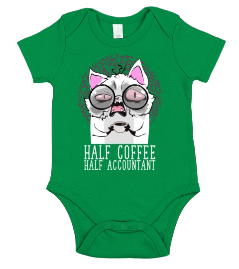 Half Coffee Half Accountant Funny Bookkeeper Short Sleeve Baby One-Piece