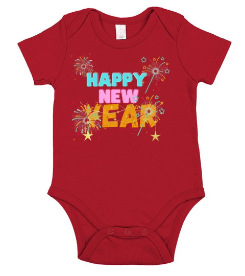 Happy New Year 2022 Short Sleeve Baby One-Piece