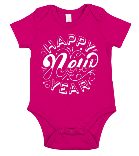 Happy New Year New Years Eve Short Sleeve Baby One-Piece
