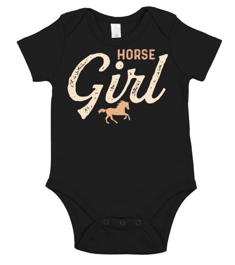 Horse Girl Vintage Cute Horseback Racing Horses Lo Short Sleeve Baby One-Piece