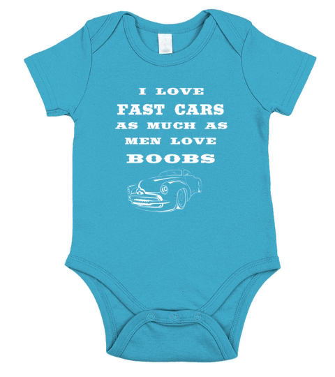 i love fast cars as much as men love boobs Short Sleeve Baby One-Piece