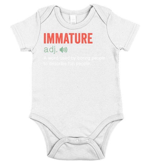 Immature Noun Funny humor quote Short Sleeve Baby One-Piece