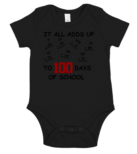 It all adds up to 100 Days of School Teacher Math Short Sleeve Baby One-Piece