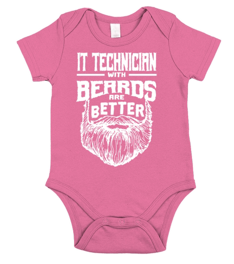 IT Technician with Beards are Better IT Specialist Short Sleeve Baby One-Piece