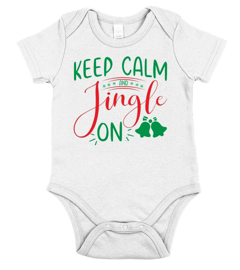 Keep Calm and jingle on christmas Short Sleeve Baby One-Piece