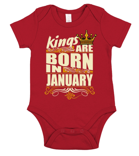 Kings are born in january Short Sleeve Baby One-Piece