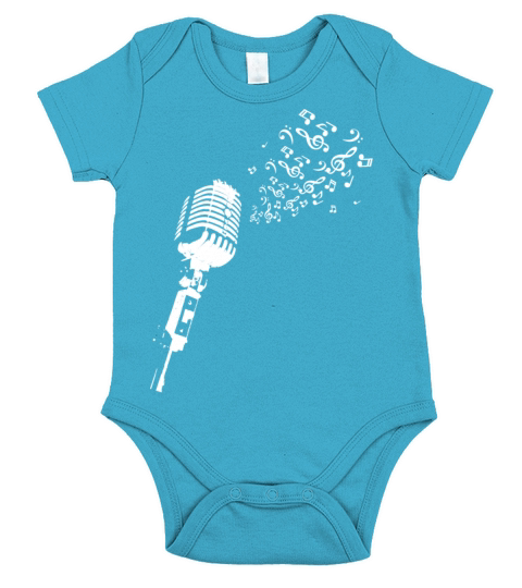 Music Vintage Microphones song T shirt design Short Sleeve Baby One-Piece
