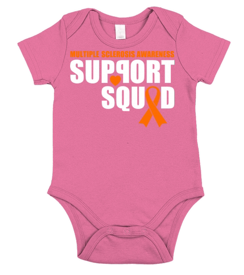 Support Squad Multiple Sclerosis Awareness Orange Short Sleeve Baby One-Piece
