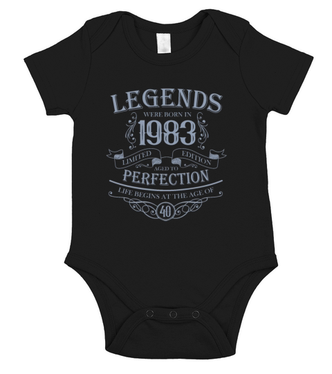 vintage 1983 birthday legend 40th birthday saying Short Sleeve Baby One-Piece