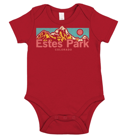 Vintage Estes Park Colorado Outdoor Graphic Short Sleeve Baby One-Piece