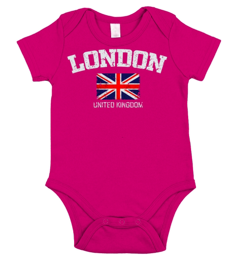 Vintage London England United Kingdom Souvenir Short Sleeve Baby One-Piece