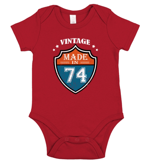 Vintage Made In 74 1974 Birthday Gift Short Sleeve Baby One-Piece