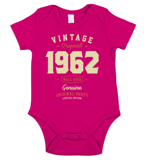 Vintage Original 1962 61st Birthday Short Sleeve Baby One-Piece