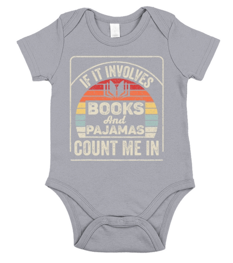 Vintage Retro If It Involves Books and Pajamas Boo Short Sleeve Baby One-Piece