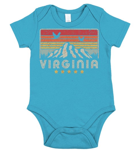 Virginia Retro Style Va Usa Short Sleeve Baby One-Piece