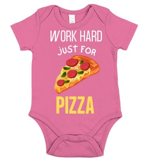 Work Hard For Pizza Short Sleeve Baby One-Piece