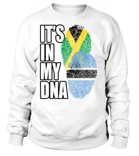 Botswana And Jamaican Mix Heritage DNA Flag Sweatshirt Unisex