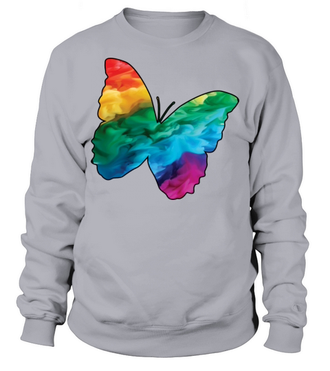 Colorful Rainbow Butterfly With Smoke And Fog Sweatshirt Unisex