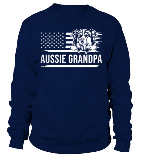 Cute AUSSIE dog vintage america flag art grandpa Sweatshirt Unisex