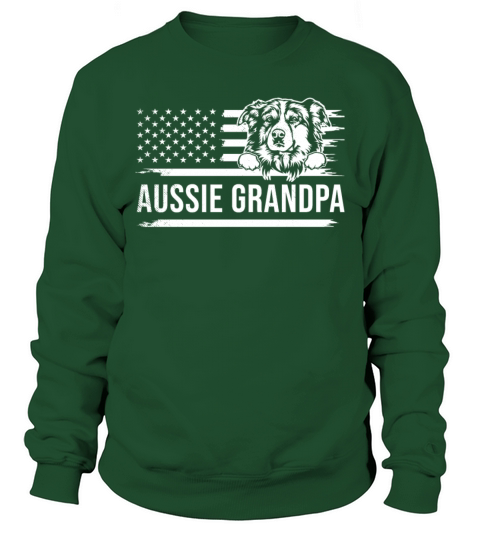 Cute AUSSIE dog vintage america flag art grandpa Sweatshirt Unisex