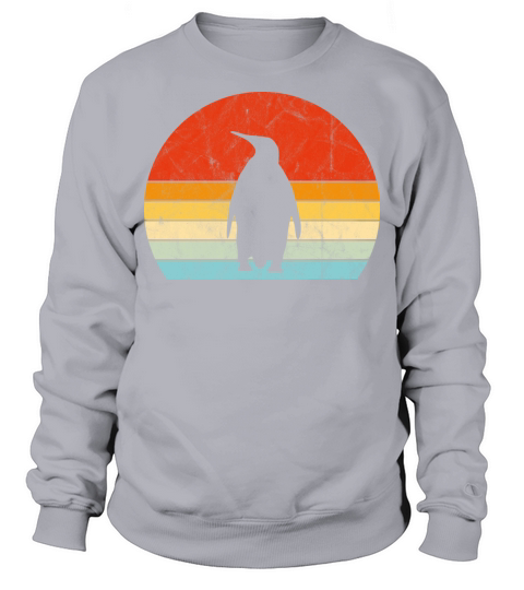 Penguin Vintage Sunset Retro Cute Womens Penguin Sweatshirt Unisex