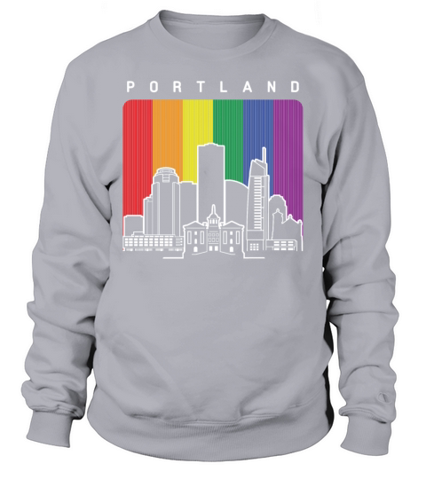 Portland Oregon Rainbow Flag LGBT Pride Sweatshirt Unisex