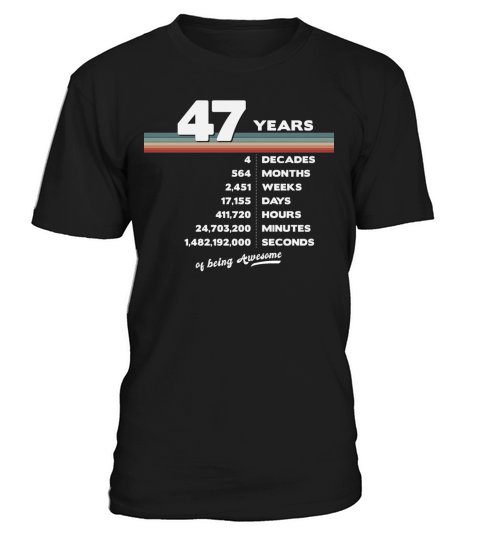 47th Birthday Vintage 47 Years Old Retro 564 T-Shirt Unisex