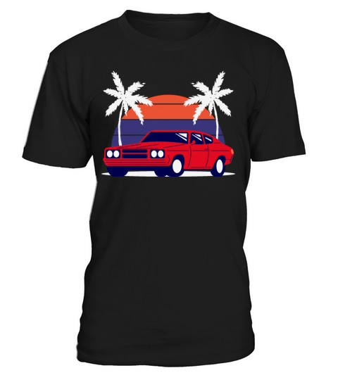 Blue Retro Car Phone Wallpaper sunset T-Shirt Unisex