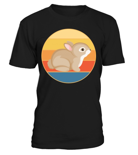 Cute Rabbit Bunny Retro Sunset Vintage Animal Pet T-Shirt Unisex