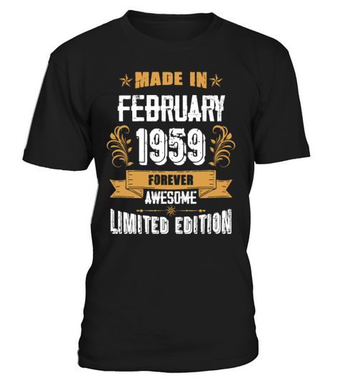 February 1959 Vintage Birthday Present T-Shirt Unisex