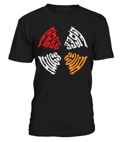 Free Hugs Logo Funny Design Red Gold T-Shirt Unisex