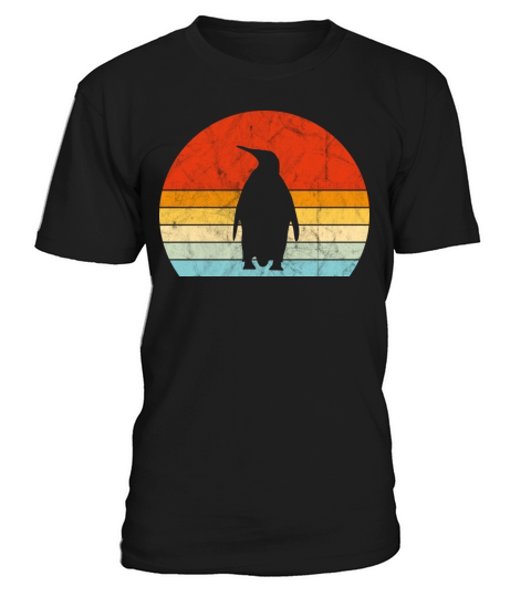 Penguin Vintage Sunset Retro Cute Womens Penguin T-Shirt Unisex