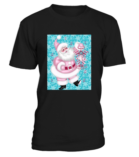 Merry Christmas Vintage Pink Santa Claus T-Shirt Unisex
