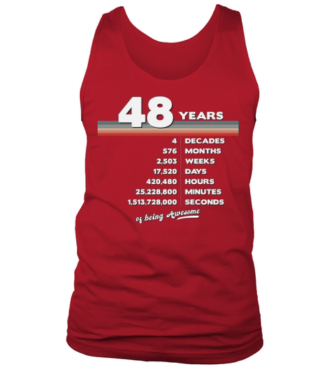 48th Birthday Vintage 48 Years Old Retro 576 Tank Top Unisex