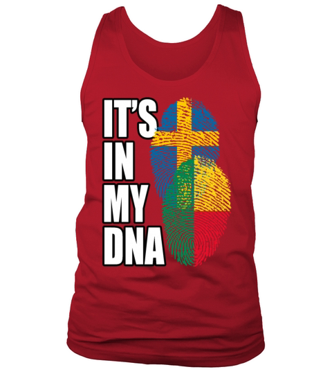 Beninese And Swedish Mix Heritage DNA Flag Tank Top Unisex