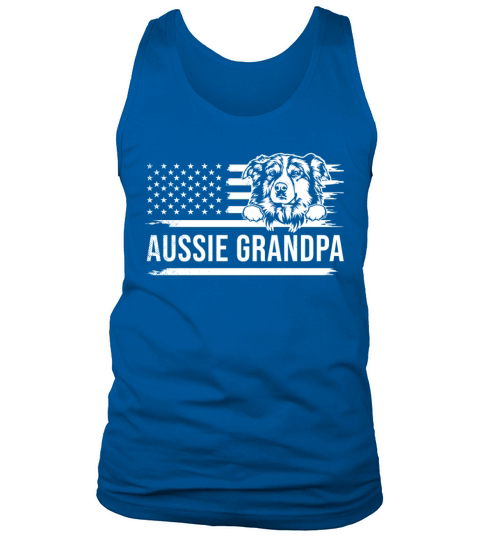 Cute AUSSIE dog vintage america flag art grandpa Tank Top Unisex