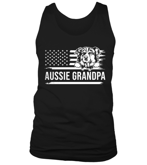 Cute AUSSIE dog vintage america flag art grandpa Tank Top Unisex