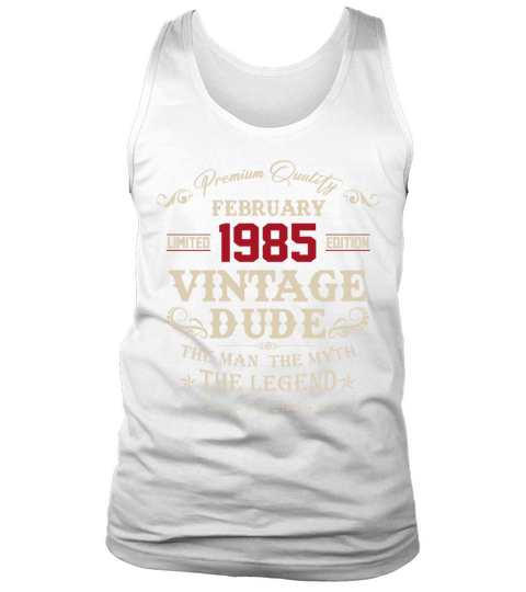 February 1985 Vintage Birthday Present Tank Top Unisex