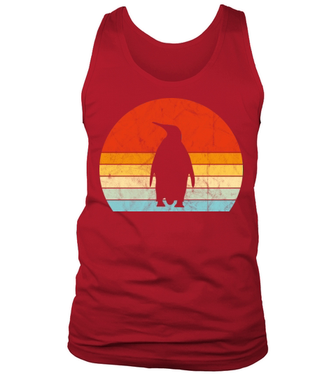 Penguin Vintage Sunset Retro Cute Womens Penguin Tank Top Unisex
