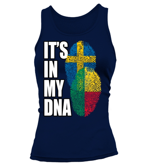 Beninese And Swedish Mix Heritage DNA Flag Tank top Woman