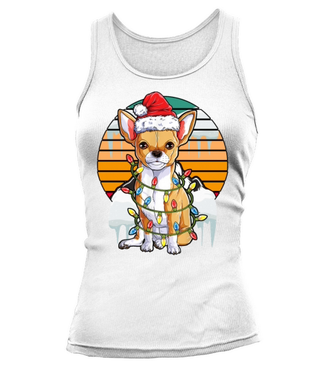 Chihuahua Santa Christmas Tree Lights Xmas Boys Do Tank top Woman