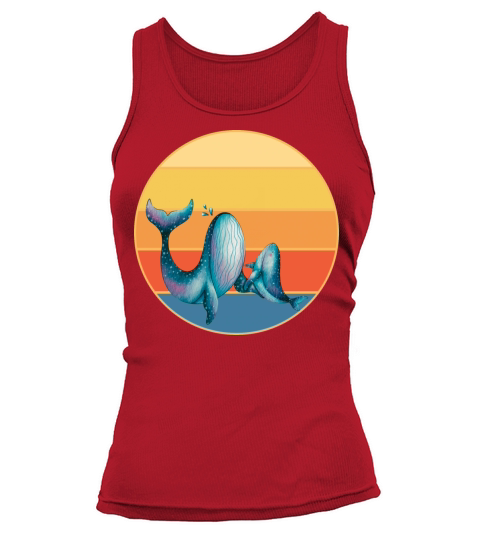 Cute Kawaii Whale Retro Sunset Vintage Ocean Tank top Woman